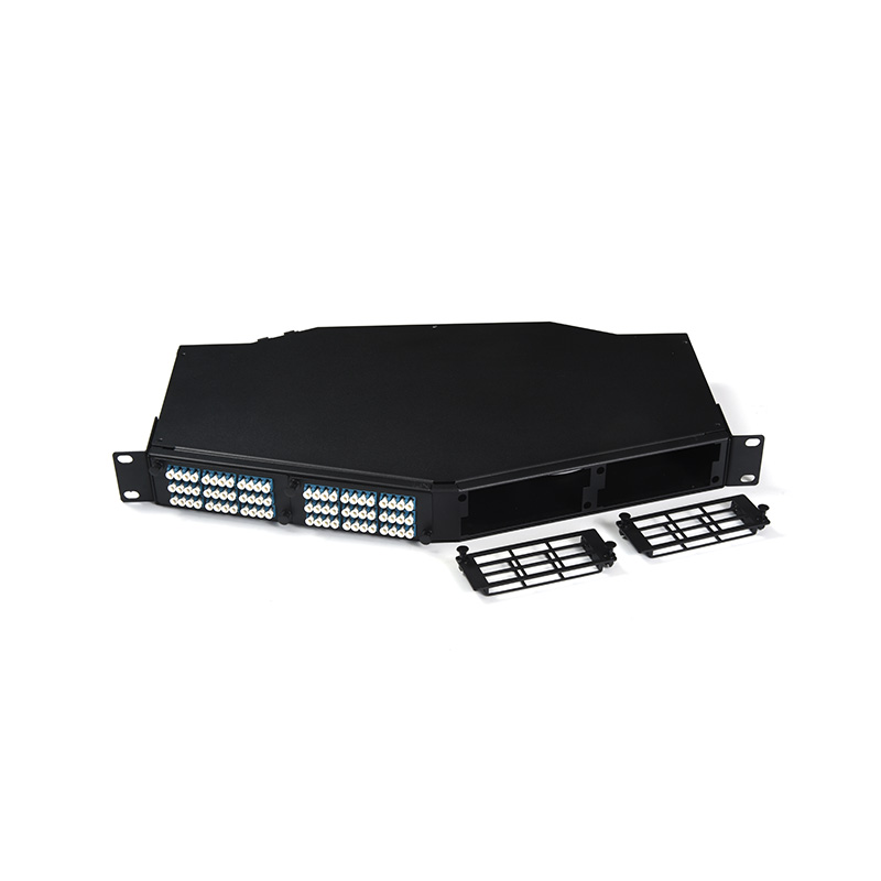 SMT-2215-24P-1U لوحة تصحيح MPO-MTP بزاوية عالية الكثافة مثبتة على حامل الألياف