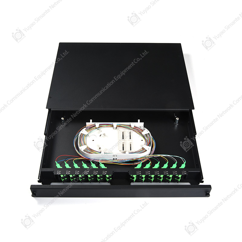 SMT-2206-24P-1U نوع منزلق SC-LC رف جبل لوحة التصحيح الضوئية الألياف 1U
