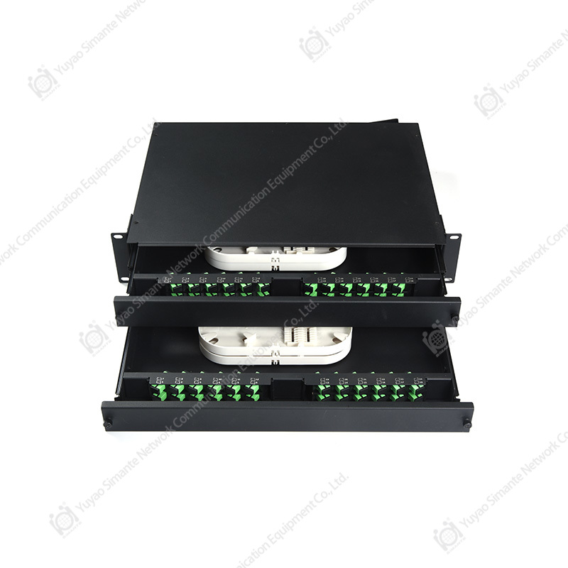 SMT-2206-48P-2U نوع منزلق SC-LC رف جبل لوحة التصحيح الضوئية الألياف 2U