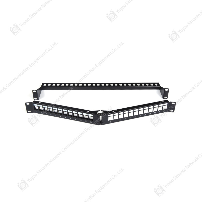 SMT-2021-24P Rj45 بزاوية 24 منفذًا لوحة توصيل فارغة غير محمية