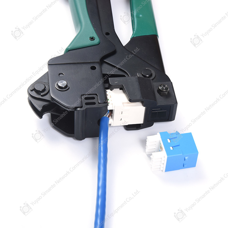 SMT-1069D8C6A 180 درجة CAT6A جاك حجر الزاوية المزدوج IDC