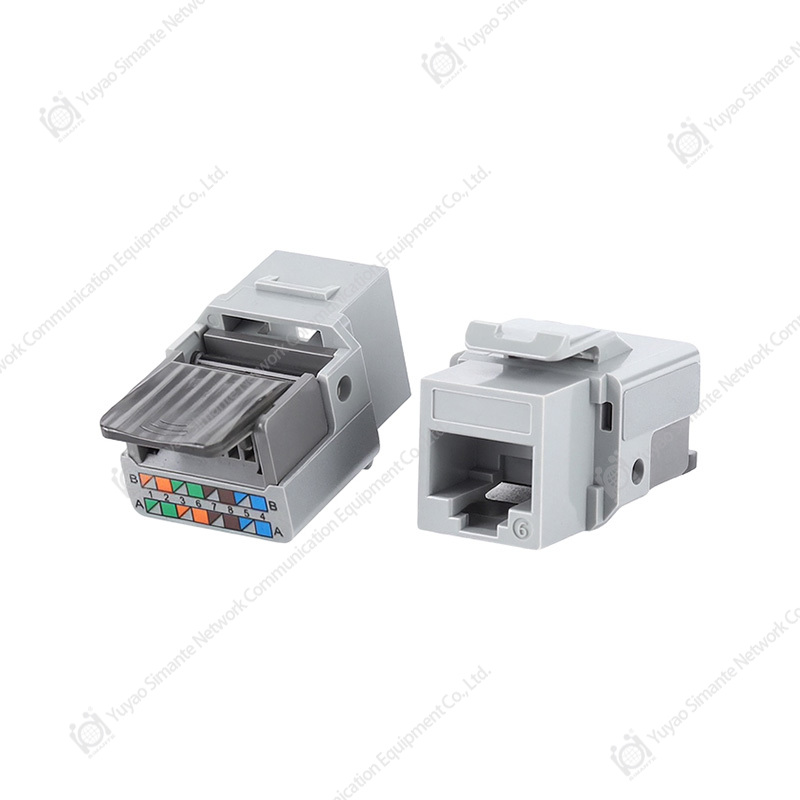SMT-1078T8C6 Cat6 UTP جاك كيستون 90 درجة بدون أدوات