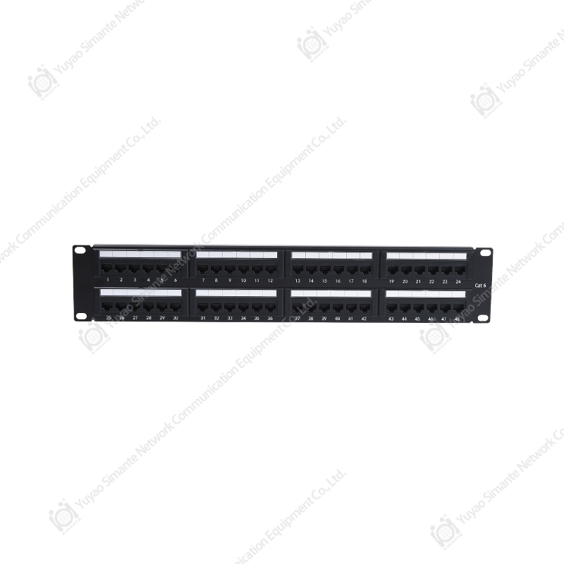 SMT-2010D48C6 ، لوحة التصحيح  UTP CAT6 بدرجة 180 مع منفذ 2U48