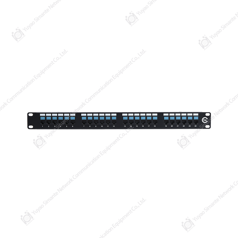 SMT-2026H24C5E، لوحة التصحيح CAT5E UTP بدرجة 180 مع منفذ 1U24
