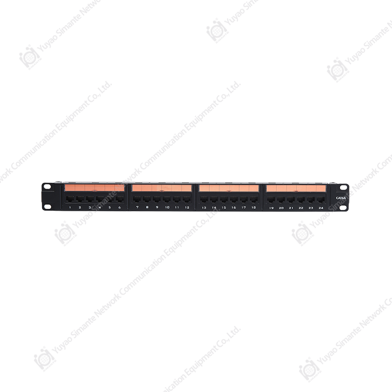 SMT-2029H24C6A، لوحة التصحيح CAT6 UTP بدرجة 180 مع منفذ 1U24