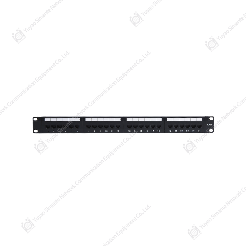 SMT-2032D24C6-B، لوحة التصحيح CAT6 UTP بدرجة 180 مع منفذ 1U24