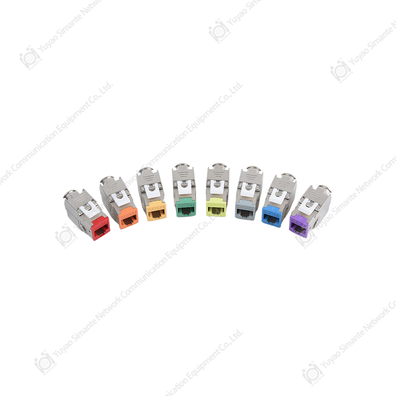SMT-1063T8C6A-FTP، وحدة الشبكة CAT6A مع 180 درجة من محمية بدون أدوات