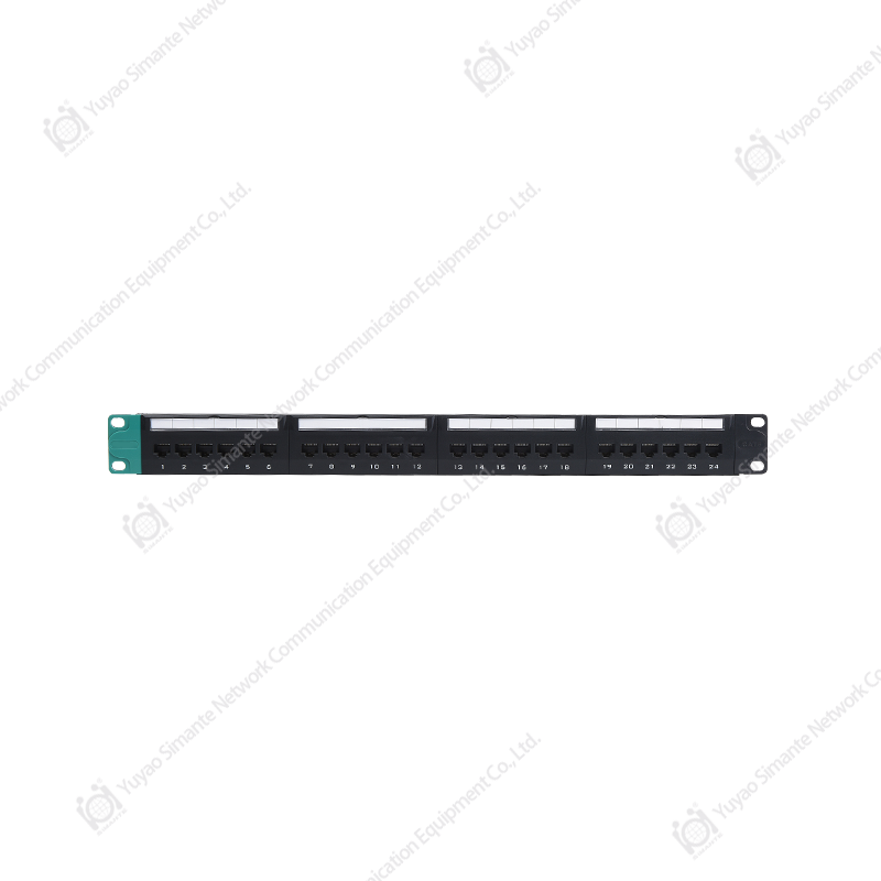 SMT-2039H24C6، لوحة التصحيح CAT6 UTP بدرجة 180 مع منفذ 1U24